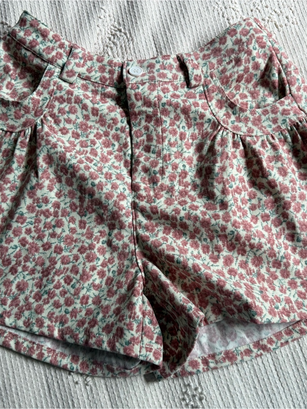 Wishlist Floral High-Waist Shorts - Pink & Cream